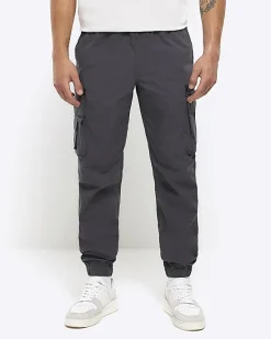 River Island Dark regular fit cargo trousers< Trousers