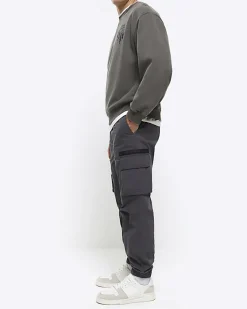 River Island Dark regular fit cargo trousers< Trousers