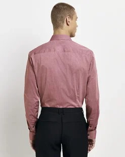 River Island Dark slim fit long sleeve shirt< Shirts