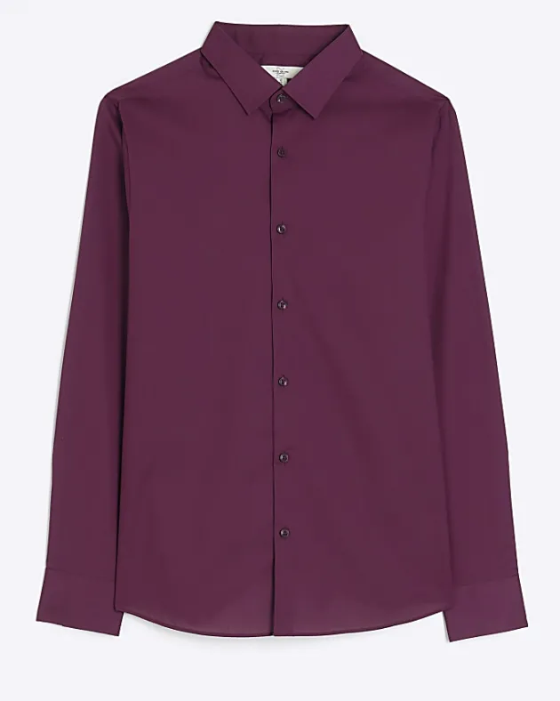 River Island Dark slim fit smart shirt< Shirts