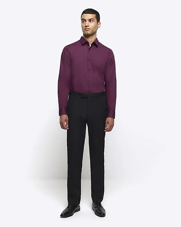 River Island Dark slim fit smart shirt< Shirts