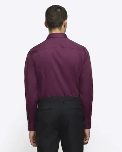 River Island Dark slim fit smart shirt< Shirts