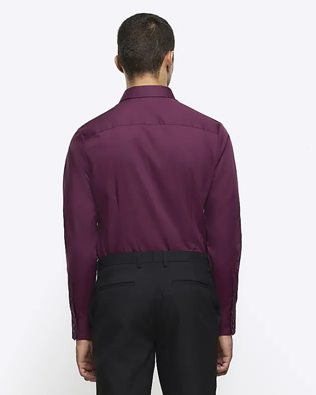 River Island Dark slim fit smart shirt< Shirts
