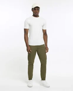 River Island Ecru muscle fit t-shirt< Essentials