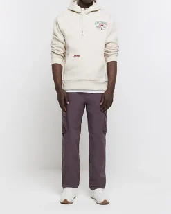 River Island Ecru regular fit Japanese graphic hoodie< Hoodies & Sweatshirts