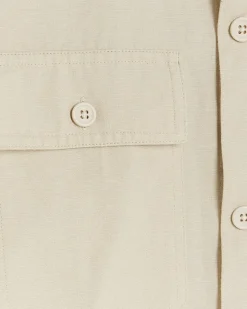 River Island Ecru regular fit linen blend smart overshirt< Shirts