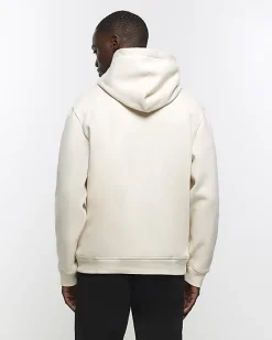 River Island Ecru regular fit plain hoodie< Hoodies & Sweatshirts
