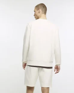 River Island Ecru regular fit plain sweatshirt< Hoodies & Sweatshirts