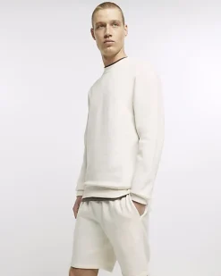 River Island Ecru regular fit plain sweatshirt< Hoodies & Sweatshirts