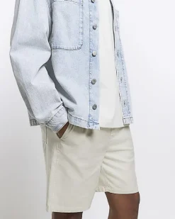 River Island Ecru regular fit pull on shorts< Shorts
