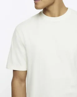 River Island Ecru regular fit t-shirt< Essentials