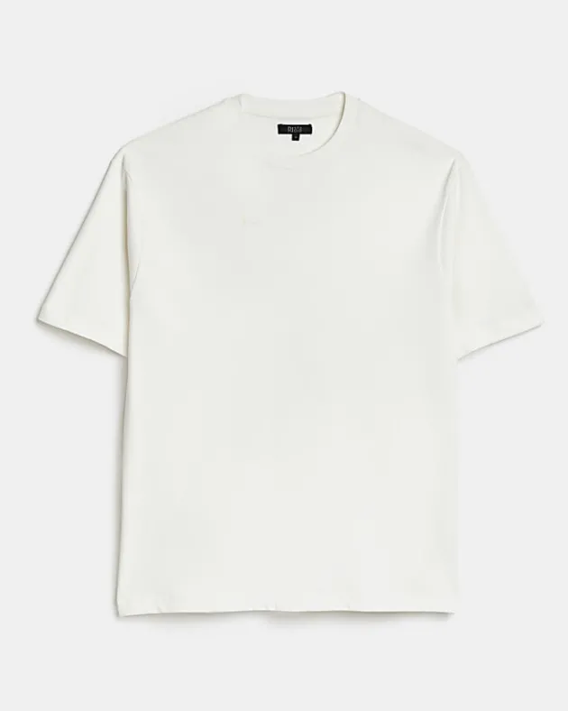 River Island Ecru RI Studio oversized fit t-shirt< Essentials