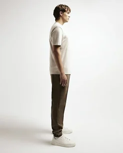 River Island Ecru RI studio slim fit t-shirt< Essentials