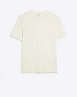 River Island Ecru slim fit t-shirt< Essentials