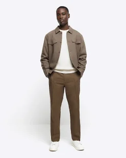 River Island Ecru slim fit waffle texture jumper< Jumpers & Cardigans