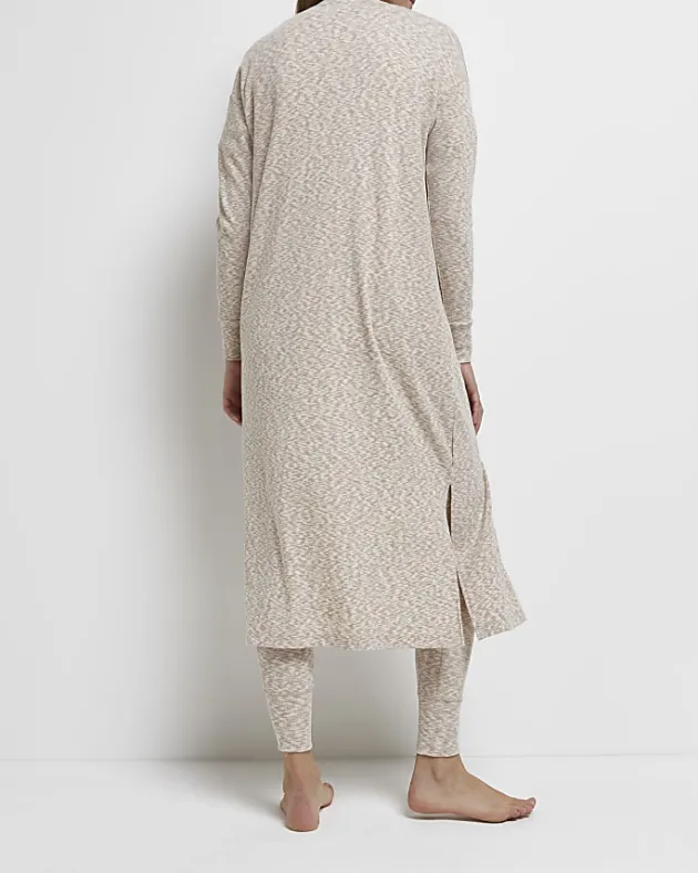 River Island Ecru space dye print maternity maxi cardigan< Maternity