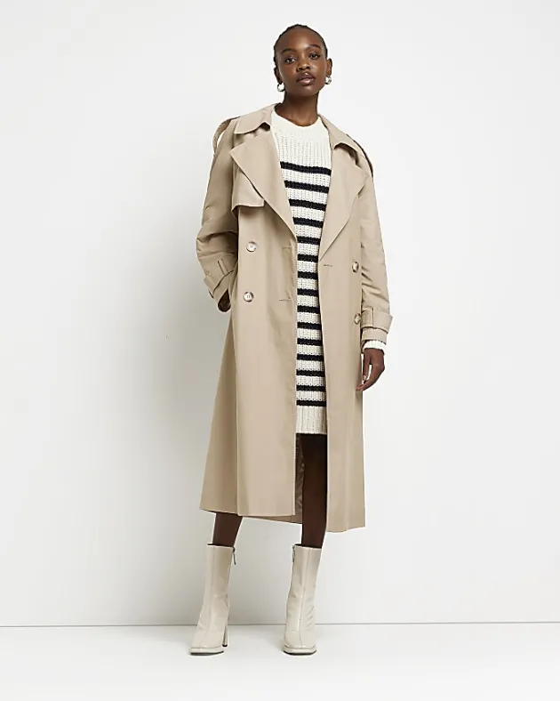 River Island Ecru stripe knit jumper mini dress< Dresses
