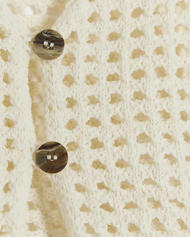 River Island Girls beige crochet cardigan< Jumpers & Cardigans