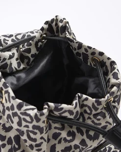 River Island Girls Beige Leopard Utility Backpack< Bags & Purses