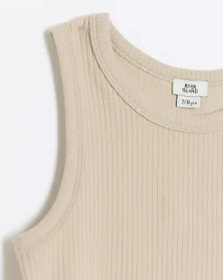 River Island Girls beige rib tank top< Tops & T-shirts