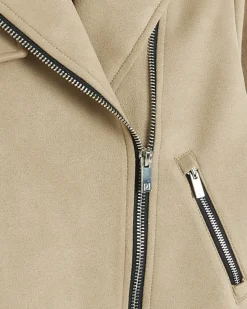River Island Girls beige suedette biker jacket< Coats & Jackets