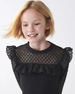 River Island Girls frill lace sleeve blouse< Tops & T-shirts