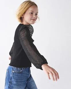 River Island Girls frill lace sleeve blouse< Tops & T-shirts