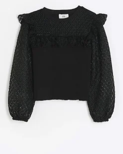 River Island Girls frill lace sleeve blouse< Tops & T-shirts