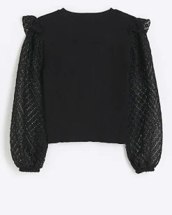 River Island Girls frill lace sleeve blouse< Tops & T-shirts