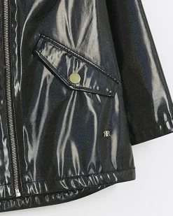 River Island Girls glitter hooded rain coat< Coats & Jackets