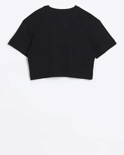 River Island Girls lips crop t-shirt< Tops & T-shirts