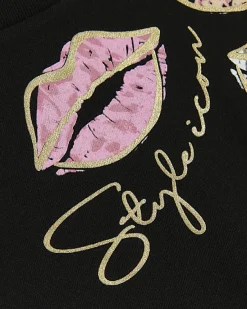 River Island Girls lips graphic crop t-shirt< Tops & T-shirts