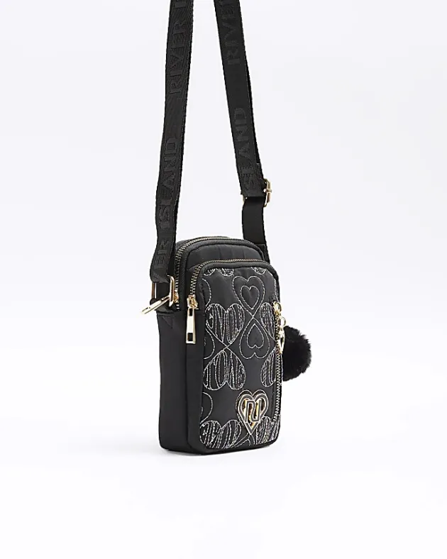River Island Girls nylon heart pom festival< Bags & Purses