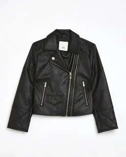 River Island Girls Pu double zip biker jacket< Coats & Jackets