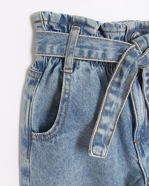 River Island Girls belted paperbag jeans< Jeans