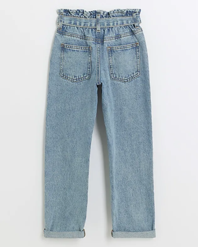 River Island Girls belted paperbag jeans< Jeans