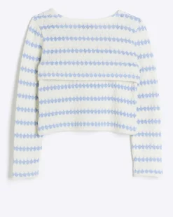 River Island Girls crochet 2 in 1 long sleeve top< Tops & T-shirts
