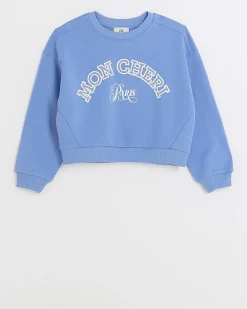 River Island Girls diamante graphic sweatshirt< Tops & T-shirts