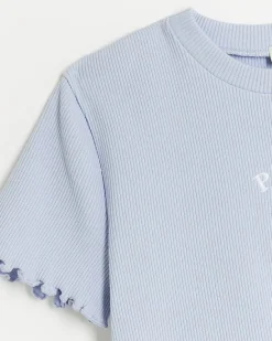 River Island Girls embroidered logo crop t-shirt< Tops & T-shirts
