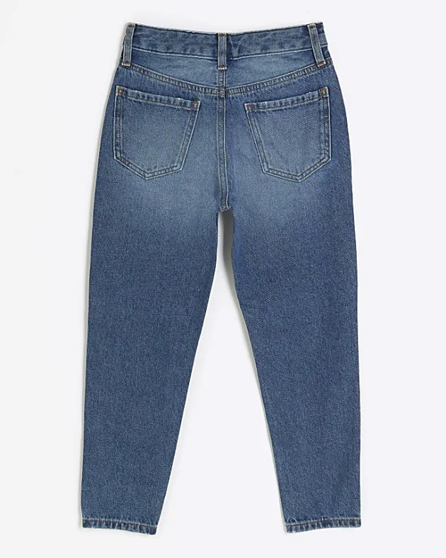 River Island Girls fishnet ripped mom jeans< Jeans
