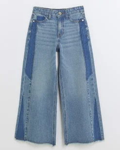 River Island Girls patchwork wide leg jeans< Jeans