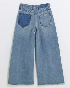 River Island Girls patchwork wide leg jeans< Jeans