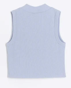 River Island Girls rib high neck tank top< Tops & T-shirts
