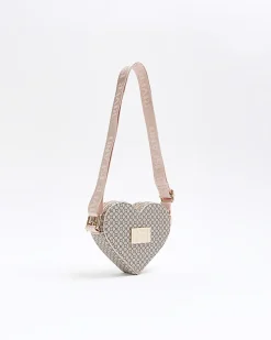 River Island Girls RI monogram heart cross body bag< Bags & Purses