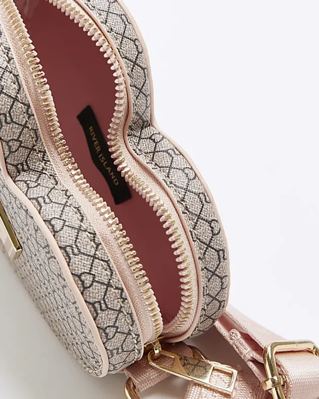 River Island Girls RI monogram heart cross body bag< Bags & Purses