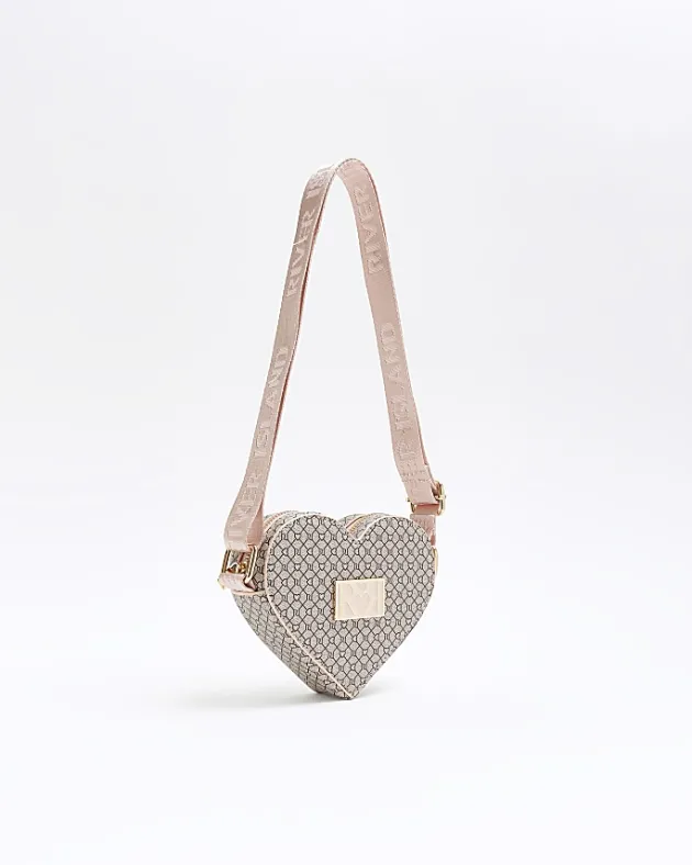 River Island Girls RI monogram heart cross body bag< Bags & Purses