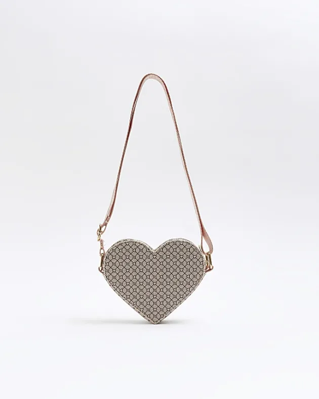 River Island Girls RI monogram heart cross body bag< Bags & Purses