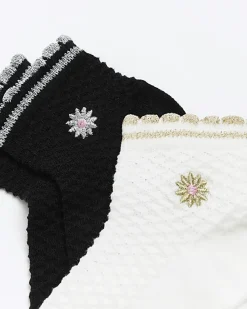 River Island Girls embroidered socks 2 pack< Multipacks