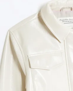 River Island Girls faux leather utility shacket< Coats & Jackets