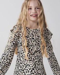 River Island Girls leopard print frill dress< Dresses